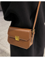 Fashion Brown Pu Buckle Flap Crossbody Bag