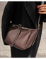 Fashion Coffee With Black Pu Large Capacity Messenger Bag