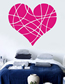 Fashion 57*50cm Rose Red Pvc Love Wall Stickers
