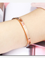 Fashion Heart-shaped Rose Gold Titanium Steel Diamond Letter Brand Chain Bracelet