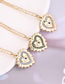Fashion 3#color Titanium Steel Full Diamond Love Eye Necklace