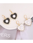 Fashion 6#white Alloy Diamond Love Pearl Earrings