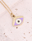 Fashion 9#purple Stainless Steel Dripping Eyes Necklace
