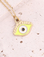 Fashion 4#yellow Stainless Steel Dripping Eyes Necklace
