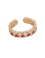 Fashion 6# Copper Inlaid Zirconium Eye Love Geometric Ring
