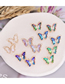 Fashion 1#hole Green Copper Inlaid Zirconium Gradient Butterfly Earrings