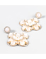 Fashion White Alloy Inlaid Pearl Flower Stud Earrings