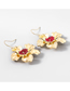 Fashion Gold Alloy Resin Flower Earrings