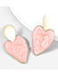 Fashion Pink Alloy Drop Oil Geometric Love Stud Earrings