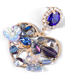 Fashion Blue Alloy Diamond Heart Hollow Stud Earrings