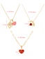 Fashion Red Copper Inlaid Zirconium Drop Oil Letter Love Necklace