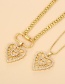 Fashion Blue Copper Inlaid Zirconium Thick Chain Love Heart Eye Letters Paper Clip Necklace