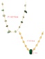 Fashion Green Irregular Natural Stone Necklace With Titanium Steel Chain