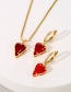 Fashion Red Copper Inlaid Zirconium Love Ear Ring
