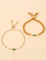 Fashion Green Copper Inlaid Zirconium Square Chain Bracelet