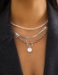 Fashion White K Metal Pearl Beaded Snake Bone Chain Ot Buckle Multilayer Necklace