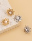 Fashion White K Alloy Inlaid Pearl Sun Flower Earrings
