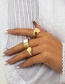 Fashion Gold Alloy Dripping Geometric Love Ring Set