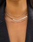 Fashion White K Metal Geometric Multilayer Snake Bone Chain Necklace