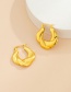 Fashion White K Metal U-shaped Twist Earrings