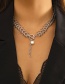 Fashion White K Metal Buckle Chain Necklace