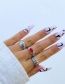 Fashion White K Alloy Diamond Geometric Ring Set