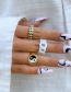 Fashion Mixed Color Three-piece Suit Alloy Dripping Oil Checkerboard Tai Chi Ring Set