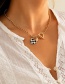 Fashion One Gold Alloy Oil Drop Checkerboard Love Necklace