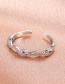 Fashion Silver Copper Inlaid Zirconium Braided Twist Open Ring