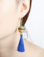 Fashion Yellow Alloy Color Tassel Earrings