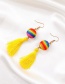 Fashion Yellow Alloy Color Tassel Earrings