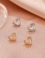 Fashion White K Alloy Inlaid Zirconium Heart Earrings