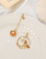 Fashion Tangerine Coffee Alloy Asymmetric Fishtail Pearl Shell Stud Earrings