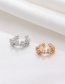 Fashion Gold Copper Inlaid Zirconium Crown C-shaped Earrings