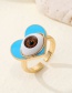 Fashion Blue Heart Eyes Alloy Love Eye Ring