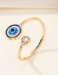 Fashion Double Diamond Blue Pink Eye Ring Alloy Diamond Glitter Eye Ring