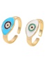 Fashion White Eyes Alloy Drip Eye Ring