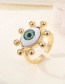 Fashion Green Eye Ring Alloy Three-dimensional Eye Ring