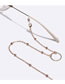 Fashion Gold Metal Geometric Ring Clip Bead Glasses Chain