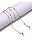 Fashion Rose Gold Metal Geometric Clip Bead Glasses Chain