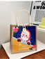 Fashion Section Four Canvas Straw Woven Cotton And Linen Printed Tote Bag