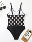 Fashion Black Polyester Polka Dot One-piece Swimsuit