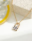 Fashion Gold Color Alloy Checkerboard Gold Lock Necklace