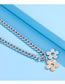 Fashion Silver Color Alloy Contrast Flower Necklace
