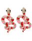 Fashion Red Alloy Oil Drop Diamond Serpentine Earrings