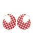 Fashion Red Alloy Dripping Geometric Plaid Earrings