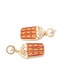 Fashion Red And Yellow Alloy Diamond Popcorn Pearl Stud Earrings