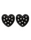 Fashion Black Alloy Diamond-studded Oil Drop Love Stud Earrings
