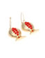 Fashion Gold Color Alloy Inlaid Rice Beads Geometric Stud Earrings