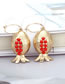 Fashion Gold Color Alloy Inlaid Rice Beads Geometric Stud Earrings